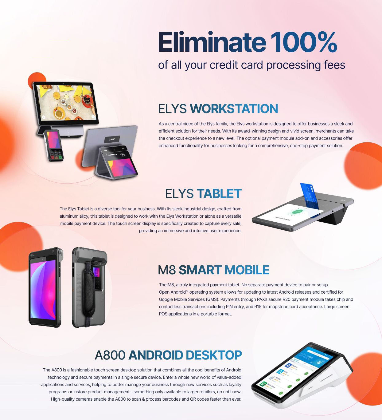 PAX countertop and mobile payment terminals